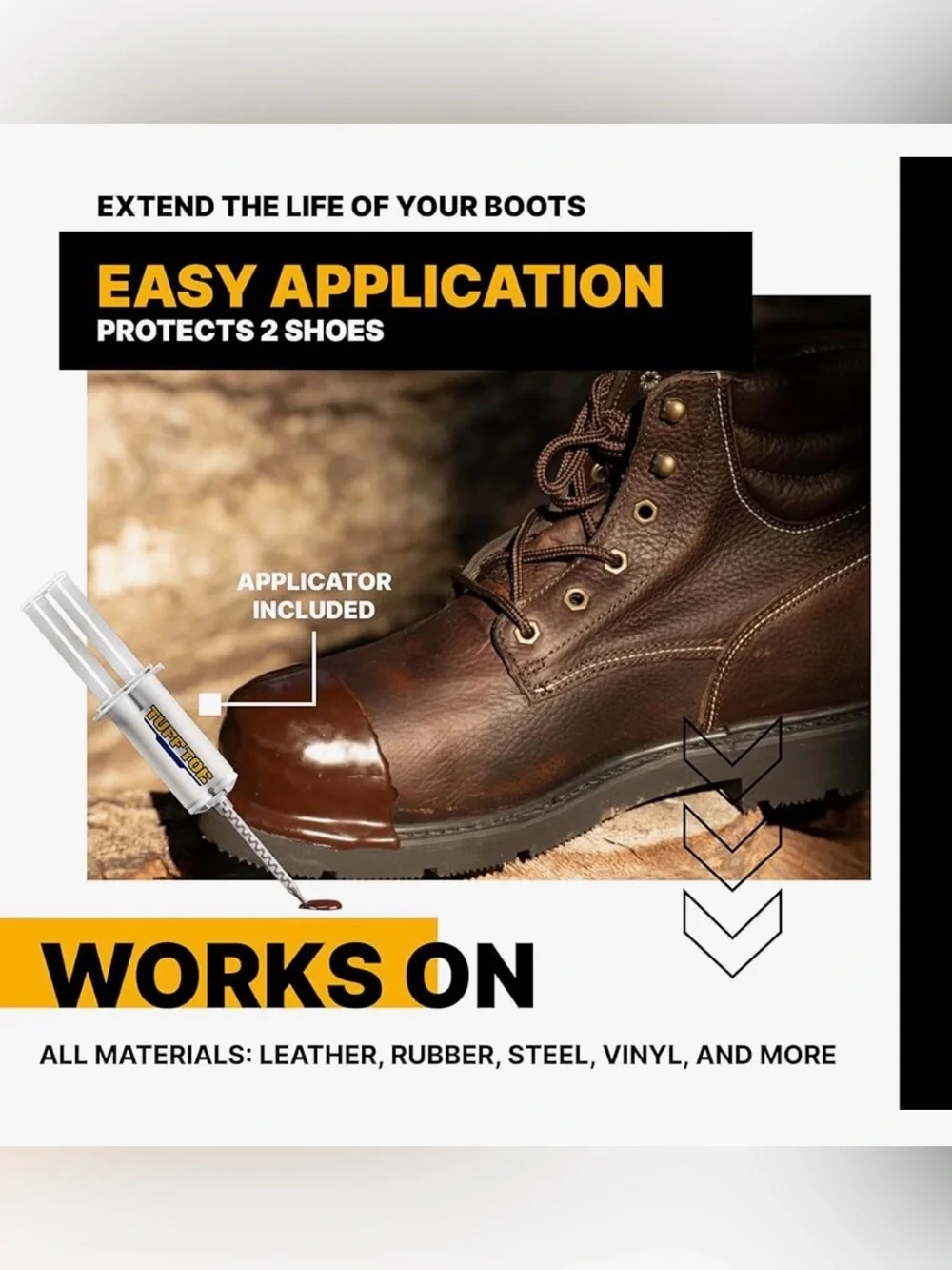 NWT Tuff Toe Brown Boot Protector Guard Repair Kit